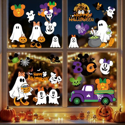 Halloween Window Clings 6 Sheets Double-Side Ghost Pumpkin Decorations