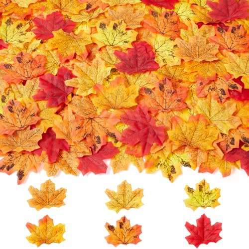 Fall-A 400 Pcs Autumn Maple Leaves Set - Fake Fall Leaves for Decorations