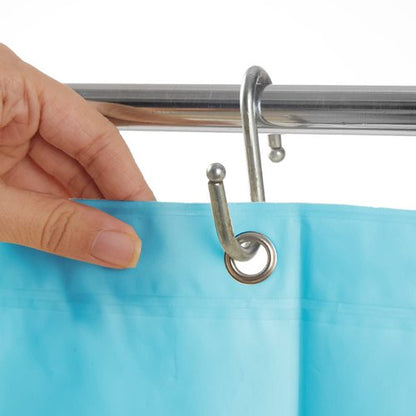 EHZNZIE Shower Curtain Liner Light Weight PEVA, Shower Liner 72x72 Inches, Waterproof, No Chemical Smell with 12 Rust Proof Metal Grommets for Bathroom Shower Curtain, Aqua