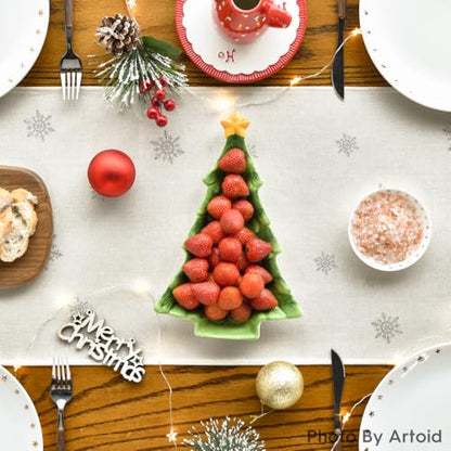 Christmas Table Runner 13x120 Inches - Beige Seasonal Holiday Decor