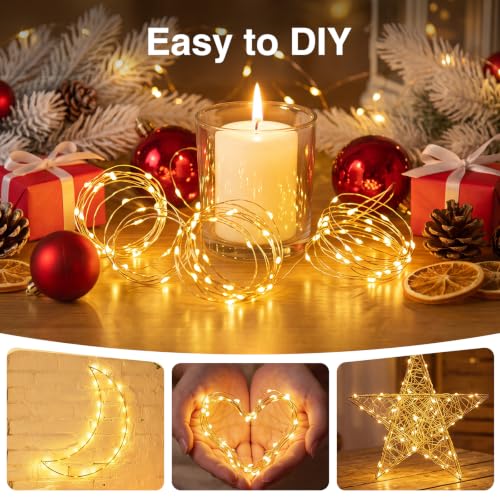 Fairy Lights Battery Operated with Timer - 10FT Warm White String Lights - Pack of 4