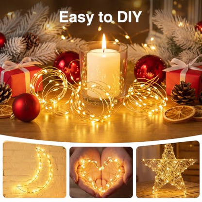 Fairy Lights Battery Operated with Timer - 10FT Warm White String Lights - Pack of 4