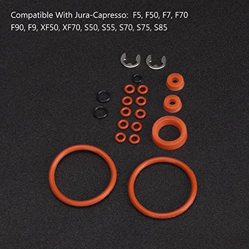 O-Ring Gasket Seal Set for Jura Capresso/Impressa Machines Brew Group & Drainage Valve O-Ring, Compatible with Most Jura C, E, ENA, F, J, S, Z, X, Cappuccino Maker Series Machines, with Lube