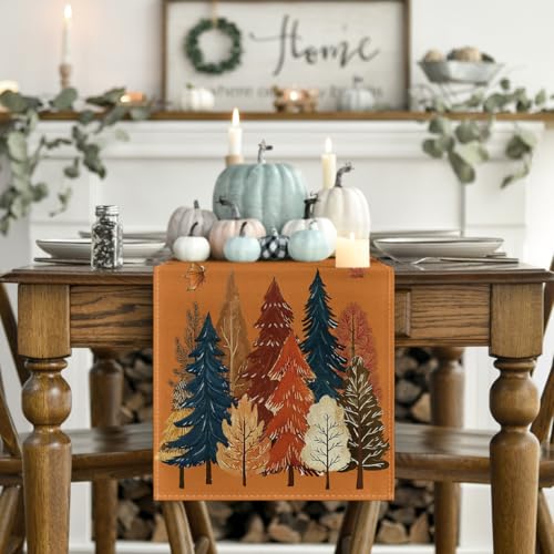 210 GSM Fall Table Runner 13x72 Inch Orange Home Party Decor - Artoid Mode