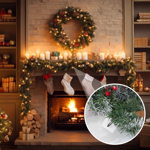 12 Pcs Black Christmas Garland Hangers with Transparent Zip Tie Mounts