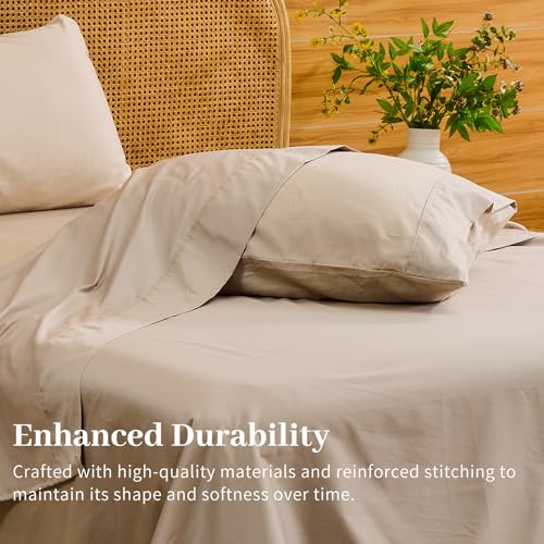 Bedlifes 1000TC Egyptian Cotton King Sheet Set - Linen / King - 16" Deep Pocket