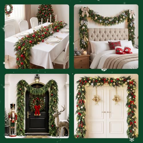 10FT Realistic Cedar Garland - Holiday Christmas Wreath & Decor - Variation of 1