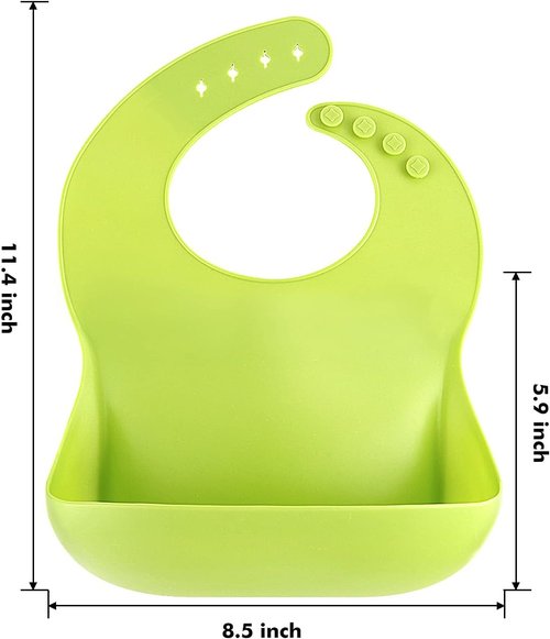 Eascrozn Silicone Bibs - Set of 3 BPA-Free, Soft & Adjustable Waterproof Feeding Bibs for Toddlers