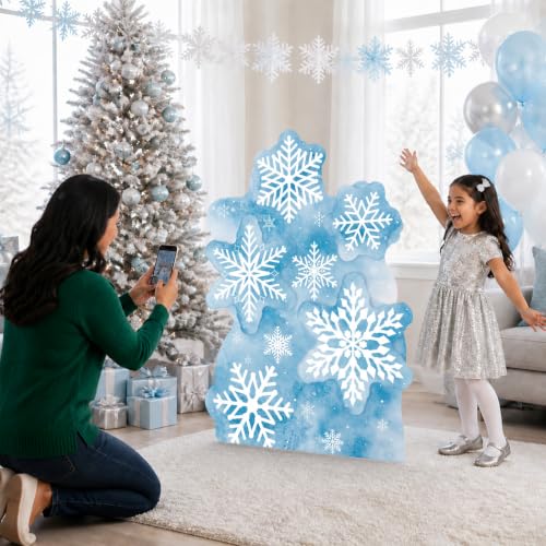 4 Ft Snowflake Stand Up Cutout Winter Wonderland Party Decor