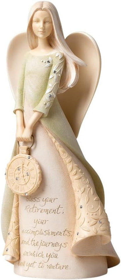 Enesco Bless Your Retirement Angel Figurine - Hand-Painted Resin Collectible Home Decor | 9 Inch
