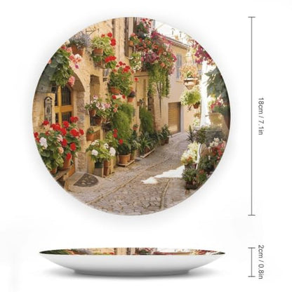 Tuscany Town Scenery Alley Bone China Decorative Plate - Artful Home Decor