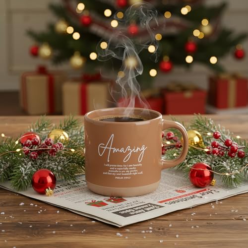 Dark Bible Verse Coffee Mug Set - Christian Church Gift, 13oz, Neutral Black, 18 Pieces