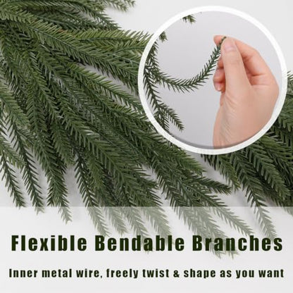 6Ft Artificial Norfolk Pine Garland - Outdoor Real Touch Christmas Decor - Pine Garland - 6ft -1