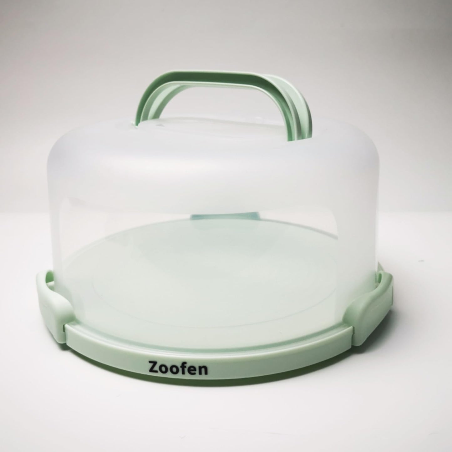 Zoofen Cake Carrier with Handle 10in Cake Stand Green Cake Holder Cover Round Container for 10in or Less Size