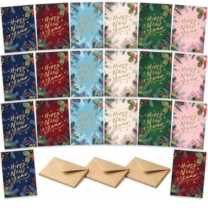 20 Pack Christmas Greeting Cards with Envelopes - Festive Notecards for Holiday Wishes