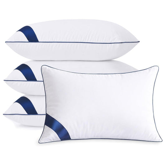 Meoflaw Pillows King Size Set of 4,Soft Microfiber King Pillows with Hollow Fiber,Hotel Quailty Bed Pillows for Sleeping 4 Pack for Back,Stomach Sleeper