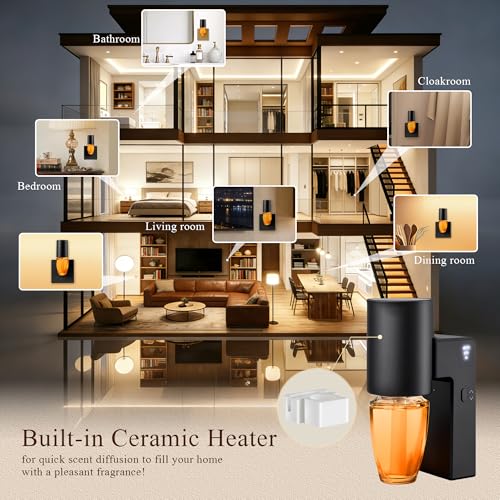 Wall Fragrance Plug-In with Night Light and Adjustable Essential Oil Diffuser