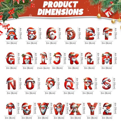 26 Letter Christmas Tree Ornaments - Personalized Alphabet Hanging Decor - M
