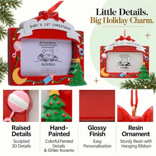 Baby’s First Christmas Photo Frame Ornament - Personalized Keepsake Gift