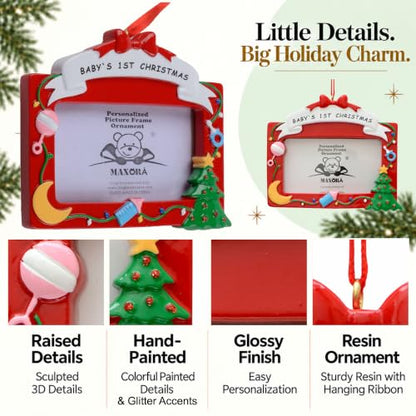 Baby’s First Christmas Photo Frame Ornament - Personalized Keepsake Gift