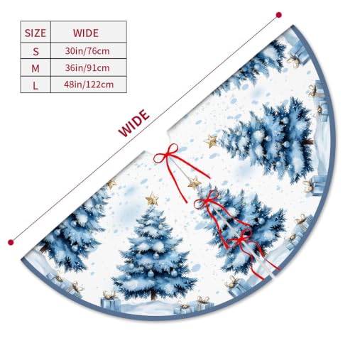 Blue Christmas Tree Skirt 48 Inch for Holiday Tree Decorations - Variation: Blue / 48in