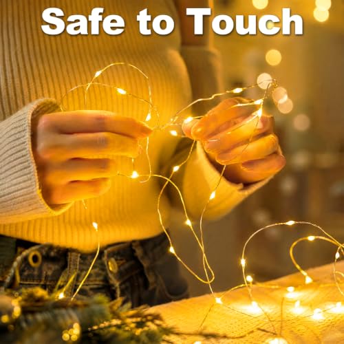 2 Pack 16.4ft Battery Operated Fairy String Lights with Timer - Waterproof Indoor & Outdoor Decor