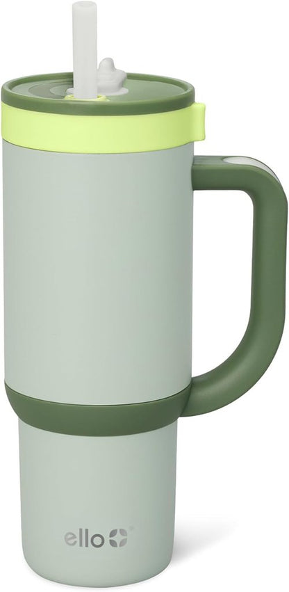 Ello Oasis 18oz Kids Tumbler - 100% Leakproof, Double-Wall Insulated Water Bottle | Avocado Color, BPA Free