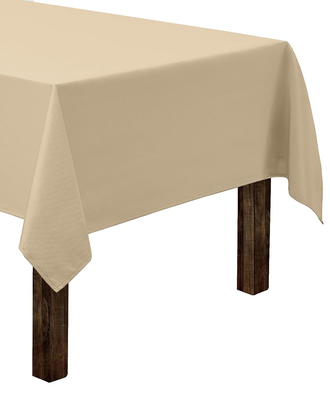 Gee Di Moda Rectangle Tablecloth - 60 x 84 Inch Beige Table Cloth for 5 Foot Rectangle Table - Heavy Duty Washable Fabric - for 5 Ft Buffet Table, Holiday Party, Dinner, Wedding & Baby Shower