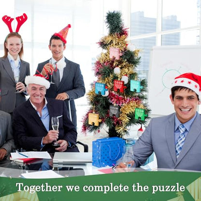 Team Christmas Ornaments Bulk Set - 63 Puzzle & Matchbox Decorations for Employee Appreciation - Variation of THIS listing