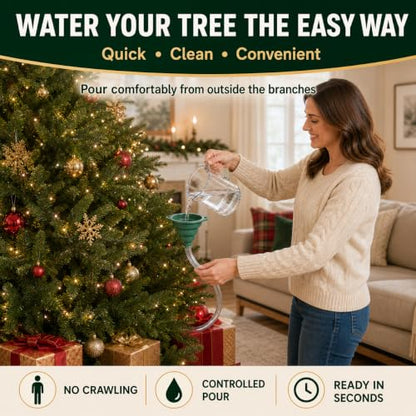 Christmas Tree Watering System with Clear PVC Tube, Collapsible Funnel & Reusable Ties