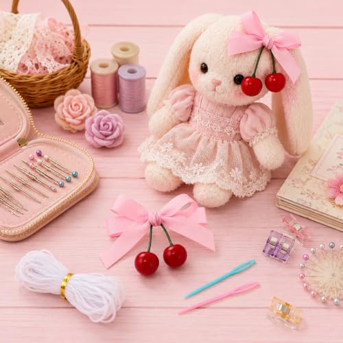 Cherry Party Decorations Set with Pink Bow Garlands for Birthday Baby Shower Wedding