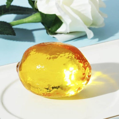 JOONOR Crystal Lemon Figurine - Elegant Glass Paperweight for Home & Office Decor | Perfect Gift for Any Occasion