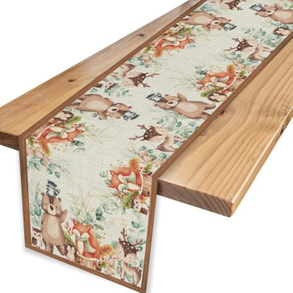 Rustic Woodland Table Runner - Animal-1 13x36 Inches Farmhouse Decor