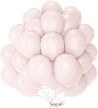 PartyWoo Beige Balloons - 101pcs 12 Inch Boho Cream & Ivory Latex Balloons for Weddings & Events
