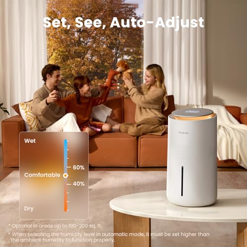 Provirtec MistFree Evaporative Humidifier for Bedroom - Easy to Clean, Auto Mode