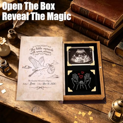 Vintage Wooden Pregnancy Announcement Keepsake Box - Customizable Surprise Gift