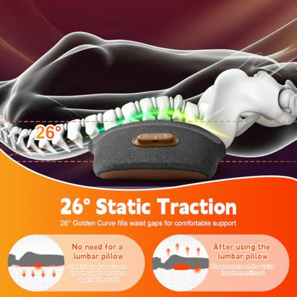 Lumbar Support Pillow with Triple Fusion Back Massager for Posture Relief