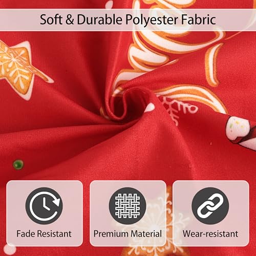 Gingerbread Man Christmas Tree Skirt 48 Inch Red & Brown Holiday Decor