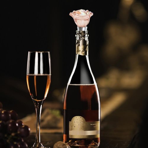 2 PACK Rose Wine Stopper, Bottle Stopper Wine Saver, Reusable Wine Corks For Beverage, Wine Preserver Wine Saver Keep Wine Fresh Wine Accessories Gifts for Wine Lovers, Wedding Favors (Style 1)