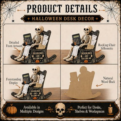 Halloween Skeleton Desk Decor - 4-Inch Funny Office Gift for Accountant - Variation of THIS listing