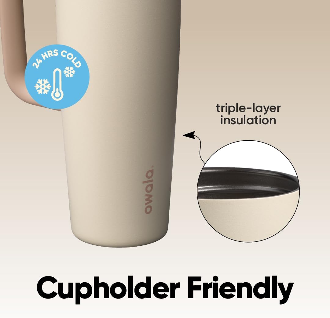 Owala FreeSip Tumbler - 30-Oz. Stainless Steel - Tan (Lightly Toasted) | Insulated Design