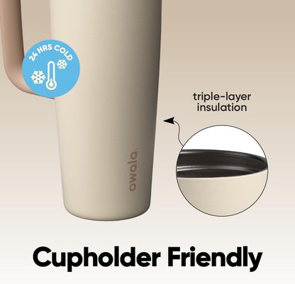 Owala FreeSip Tumbler - 30-Oz. Stainless Steel - Tan (Lightly Toasted) | Insulated Design