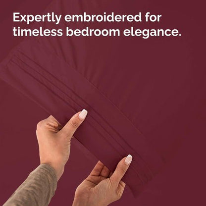 King Pillow Cases by [Brand Name] - Ultra Soft Hotel Quality Covers | Cozy, Wrinkle-Free & Stain Resistant - 4 Piece Set in Burgundy