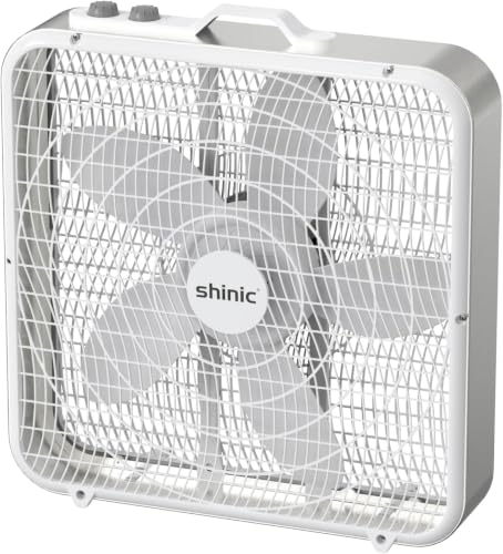 20-Inch Box Fan with Thermostat and 3-Speed Settings for Home & Office Cooling