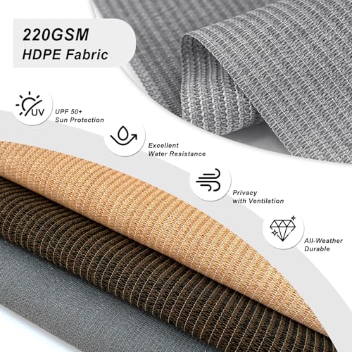 Outdoor Cordless Roller Shades - Gray / 72W x 72H - UV Blocking & Wind-Resistant