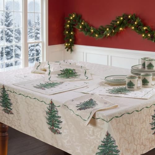 Rectangular Holiday Tablecloth 52 x 70 Inches with Festive Design