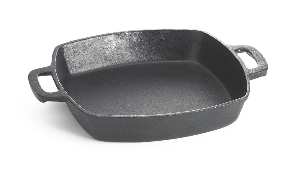 TableCraft Pre-Seasoned 10" Cast Iron Square Fry Pan - Commercial Quality for Home & Restaurant Use, 2 Quart, Black