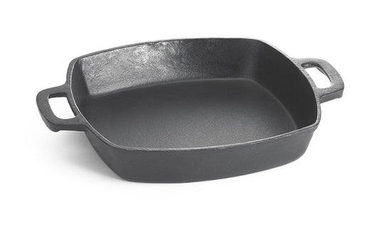 TableCraft Pre-Seasoned 10" Cast Iron Square Fry Pan - Commercial Quality for Home & Restaurant Use, 2 Quart, Black