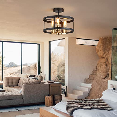 AGV LIGHTING Semi Flush Mount Ceiling Light Fixture There-Light Close to Ceiling Light