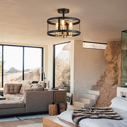 AGV LIGHTING Semi Flush Mount Ceiling Light Fixture There-Light Close to Ceiling Light